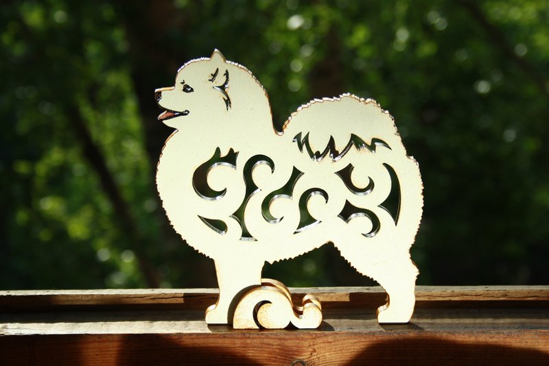 Samoyed dog, figurine made of wood - 裝飾/擺設  - 木頭 