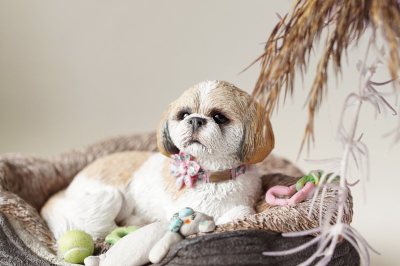 Custom Shih Tzu Sculpture. Handcrafted Miniature Figurine of Your Dog - 其他 - 其他材質 