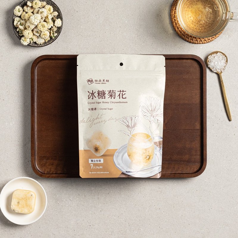 糖鼎 冰糖磚-冰糖菊花-輕巧包 7入 - 蜂蜜/黑糖 - 其他材質 橘色