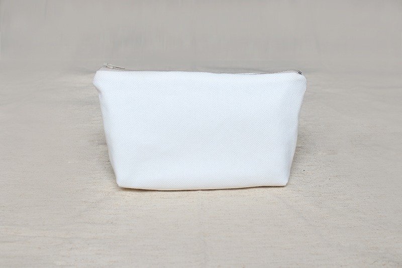 空白色筆袋/收納袋 萬用袋 鉛筆盒 - 鉛筆盒/筆袋 - 棉．麻 白色