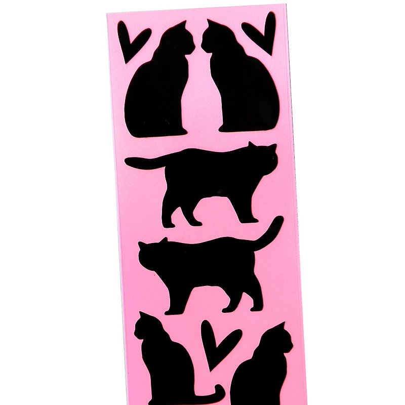 Cat Stickers (49L) - สติกเกอร์ - วัสดุกันนำ้ สีดำ