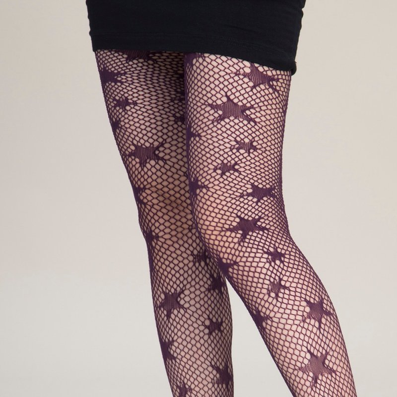 極細レース編みデザインネットソックス - スター Y2K - タイツ・ストッキング - ナイロン 多色