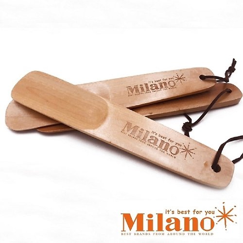 米蘭皮鞋Milano Milano 經典LOGO質感刻紋木製鞋拔