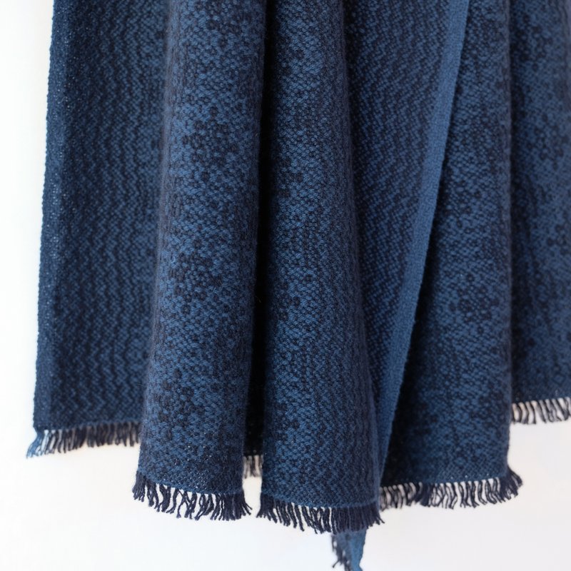 Cashmere 手織りカシミヤ100%ストール【澪華05】 - 圍巾/披肩 - 其他材質 藍色