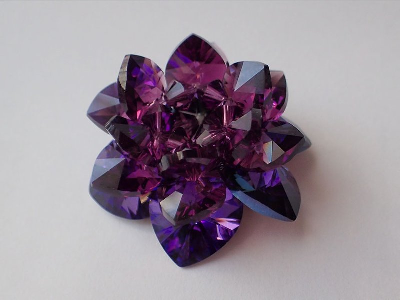 蓮花 擺件 SWAROVSKI ELEMENTS(施華洛世奇元素) - 擺飾/家飾品 - 玻璃 紫色