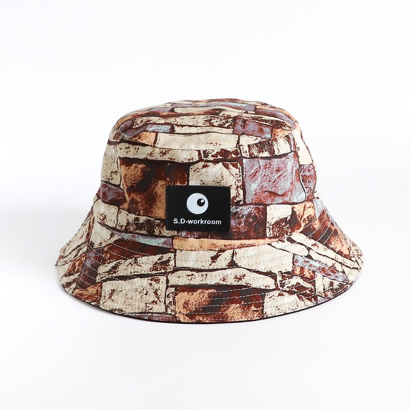 Brick double-sided fisherman hat - Hats & Caps - Cotton & Hemp Multicolor