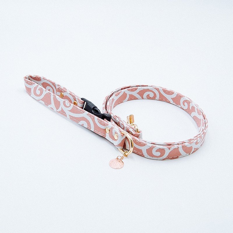【Momoji】 Pet Leash - Karakusa - Collars & Leashes - Cotton & Hemp Pink