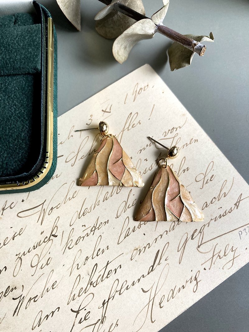 80-90s American retro butterfly wing pastel enamel earrings - ต่างหู - วัตถุเคลือบ 