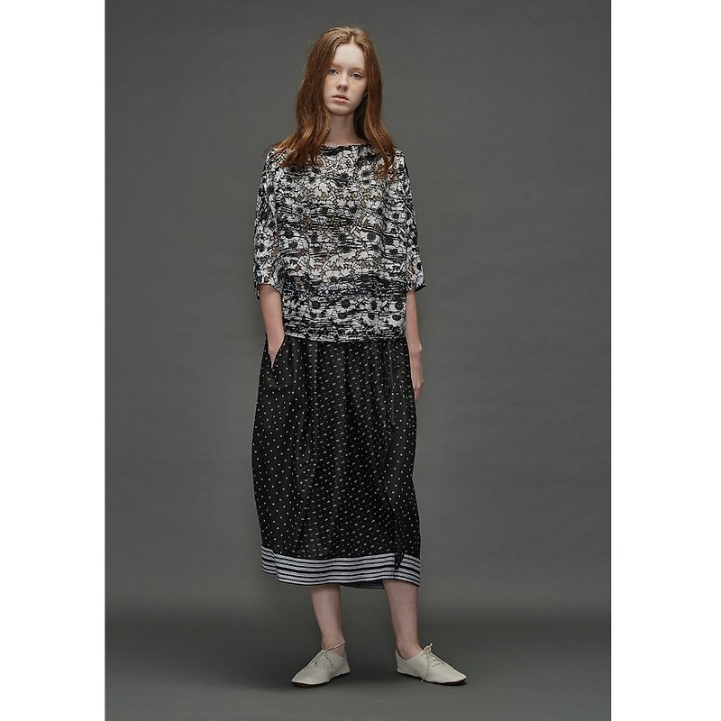 1701F0315 (style dress) - Skirts - Cotton & Hemp Black