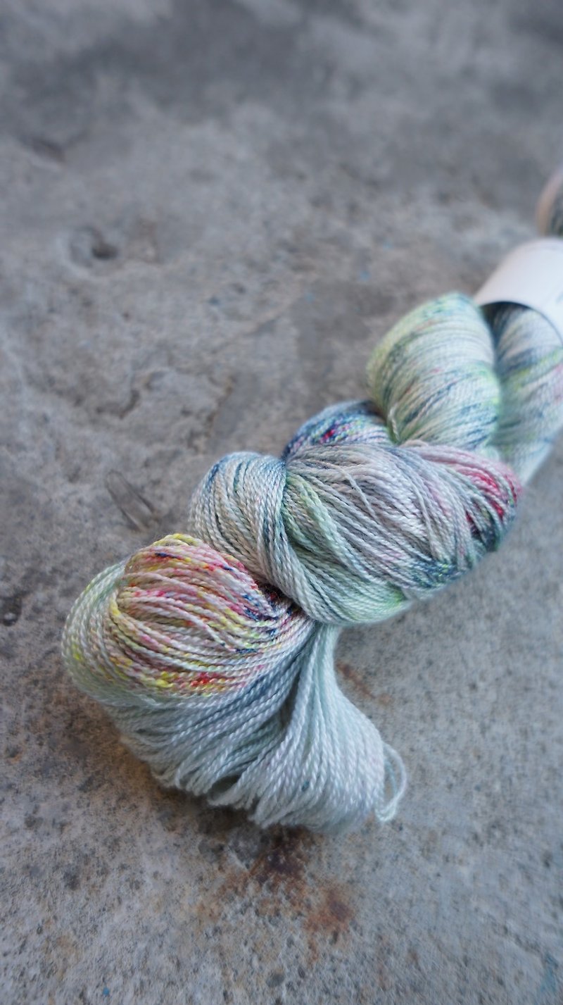 Hand dyed lace thread. Dancing Blues (80 BFL/20 Silk) - Knitting, Embroidery, Felted Wool & Sewing - Wool 