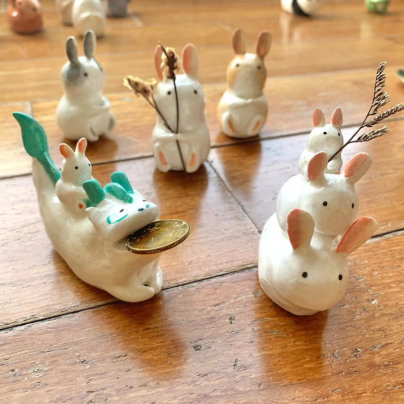 ウサギのエルフ - 人形・フィギュア - 粘土 ホワイト