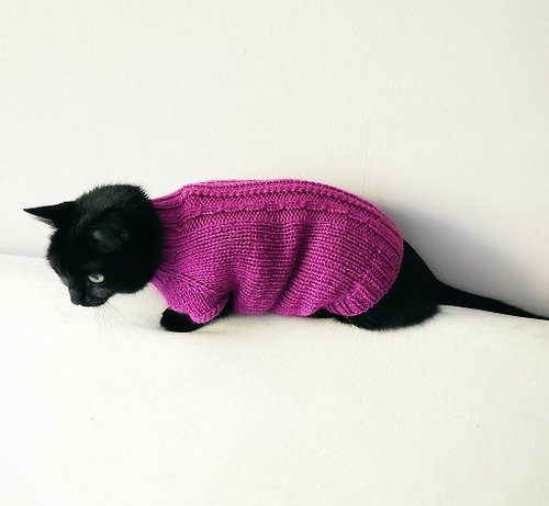 StylishCatDesign Cat sweater cable pet sweater cat jumper cat jacket dog jacket pet supplies