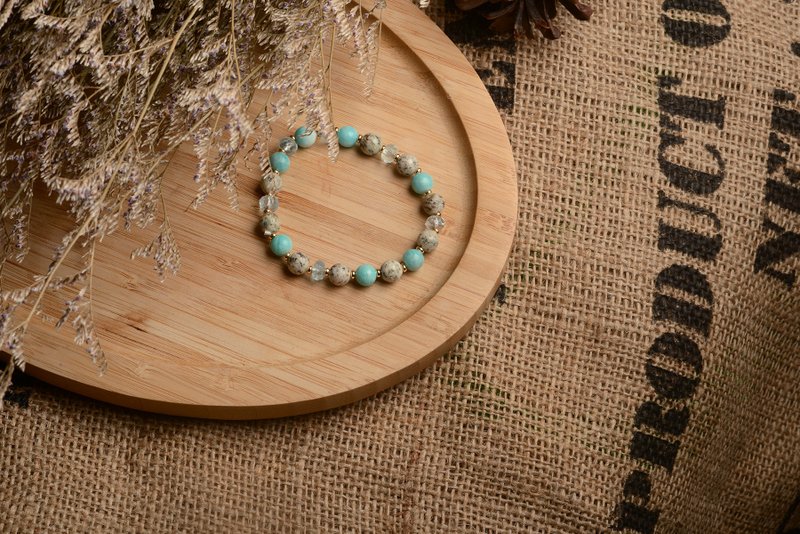 【神山晶礦】K2BLUE天河托帕手串/K2BLUE/天河石/托帕石 - 手鍊/手環 - 水晶 藍色