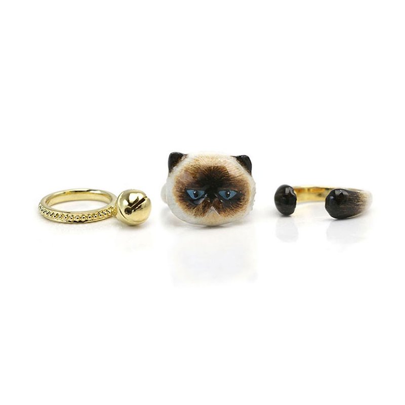 3-Piece Persian Cat Rings. - General Rings - Other Metals Brown