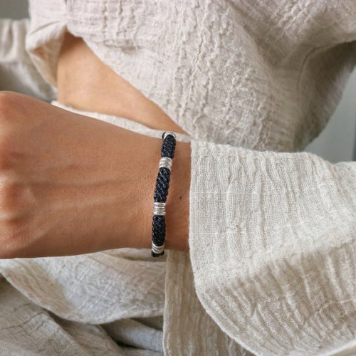 カレンシルバー　ボタニカルワイヤーブレスレット カレンシルバー ブレスレット【4】 - ETHNIC TOKYO アジアン雑貨