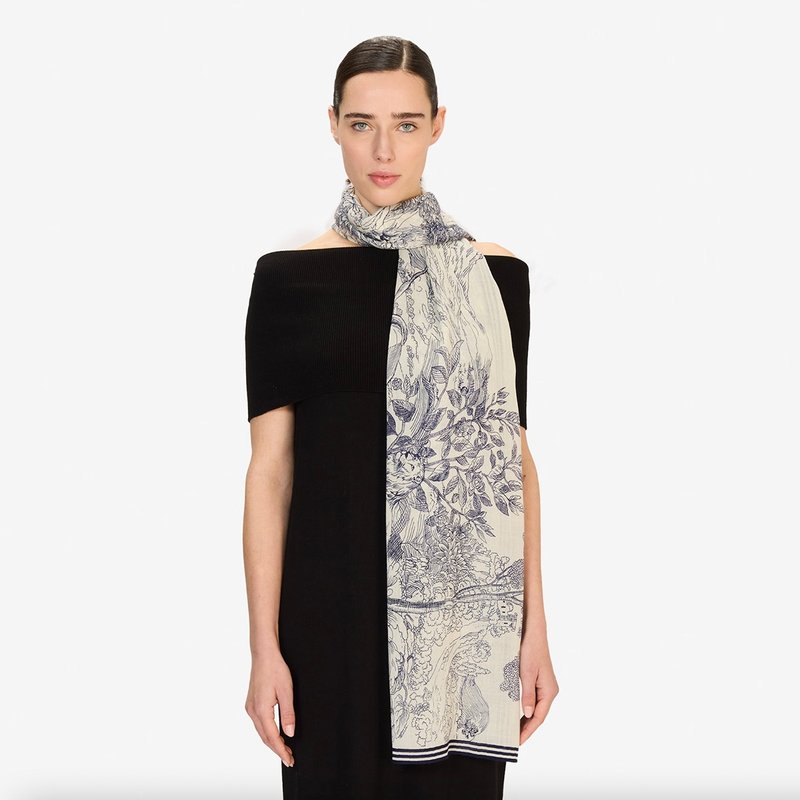 【INOUI EDITIONS】HISTOIRE 羊毛圍巾70 - 白 - 圍巾/披肩 - 羊毛 白色