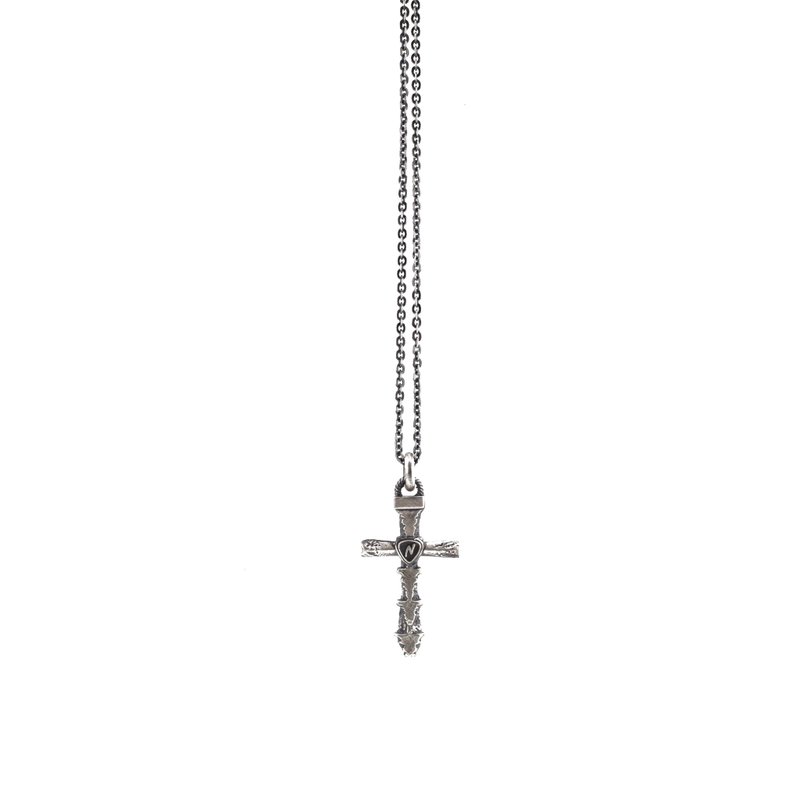 聲波十字架項鍊Sound wave cross necklace 925純銀 - 項鍊 - 純銀 銀色