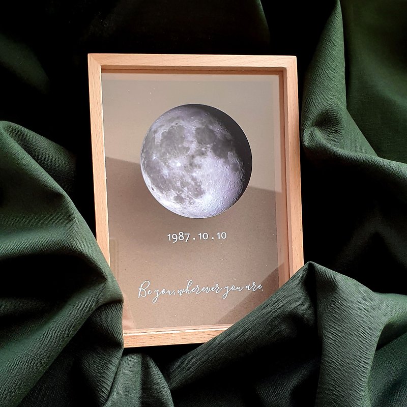 [Customized] Money box/wood/the moon of the day you were born - Coin Banks - Wood Transparent
