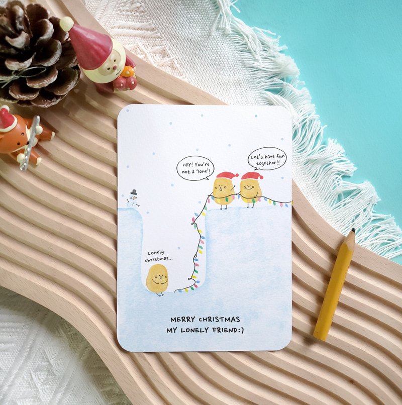 Xiaoshu Christmas Card - You are not alone - การ์ด/โปสการ์ด - กระดาษ สีเหลือง
