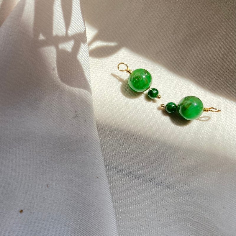in pairs. classic monochromatic jadeite earrings