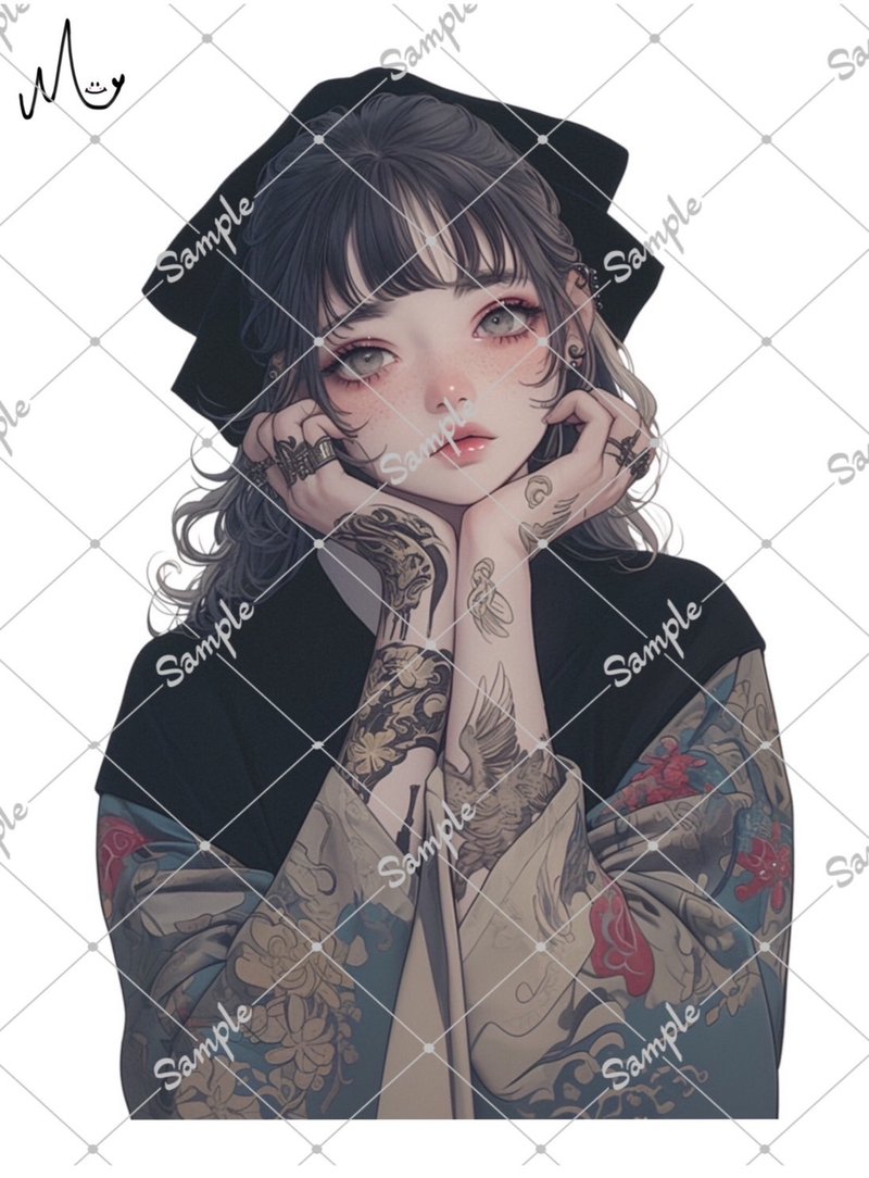 オリジナル人物ステッカー - 貼紙 - 紙 