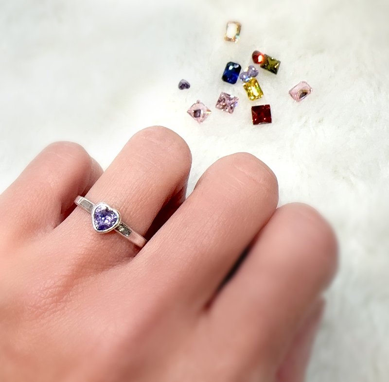 Silver Cubic Zirconia Ring DIY. Handmade Silver Ring. - งานโลหะ/เครื่องประดับ - เงินแท้ 