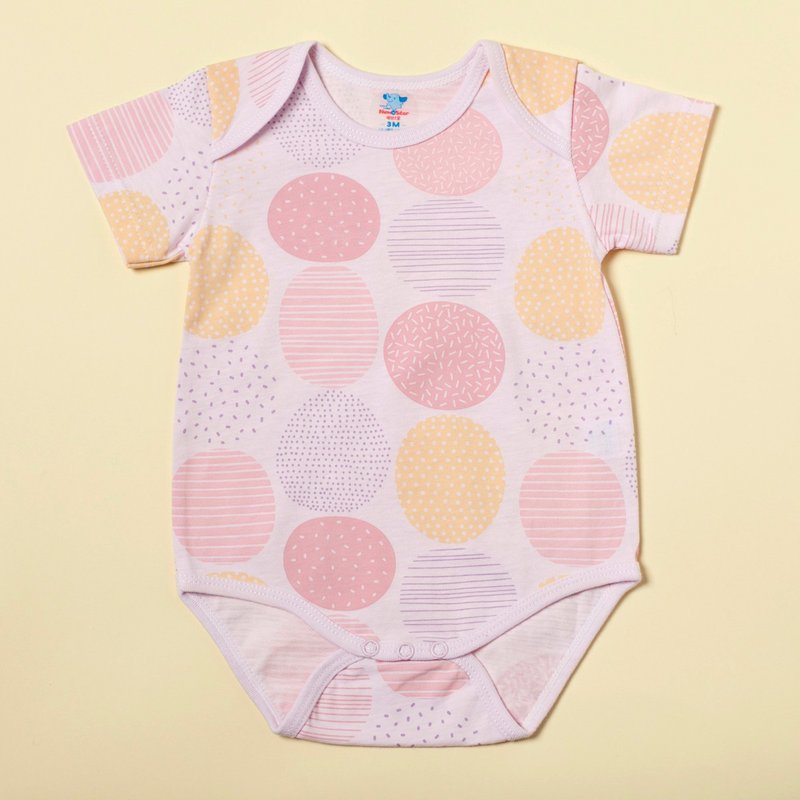 Waltz-Cotton Japanese Polka Dot Baby ロンパース/ Jumpsuit（Short Sleep Shorts）-Baby Newborn MIT - ロンパース - コットン・麻 ピンク