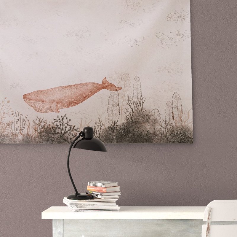 鯨魚 插畫海報/布旗 - 擺飾/家飾品 - 防水材質 粉紅色