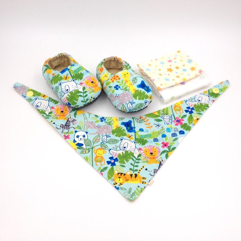 Animal Tribe-Moon Baby Gift Box (Toddler Shoes/Baby Shoes/Baby Shoes + 2 Handkerchiefs + Scarf) - ของขวัญวันครบรอบ - ผ้าฝ้าย/ผ้าลินิน หลากหลายสี