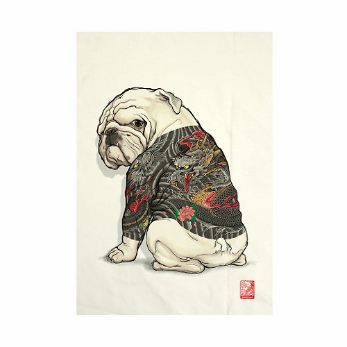 第一章商店 Bulldog Tattoo Fabric Art Canvas No frame