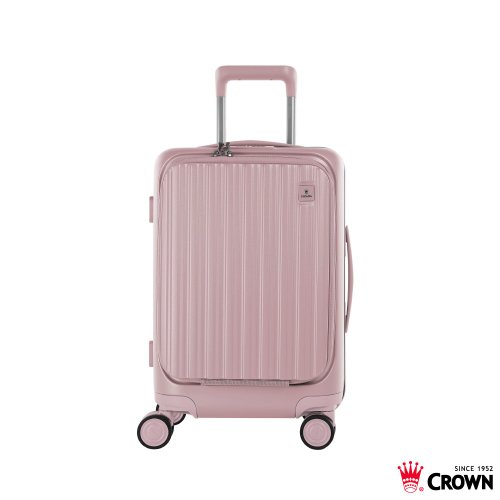 CROWN 皇冠行李箱 【CROWN】21吋 BOXY 前開框架拉桿箱 登機箱 粉色