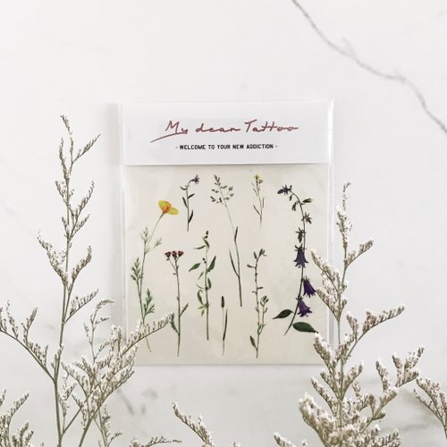 My dear Tattoo | 就讓我柔軟吧 | 2入紋身貼紙 刺青貼紙 手繪花 花草系