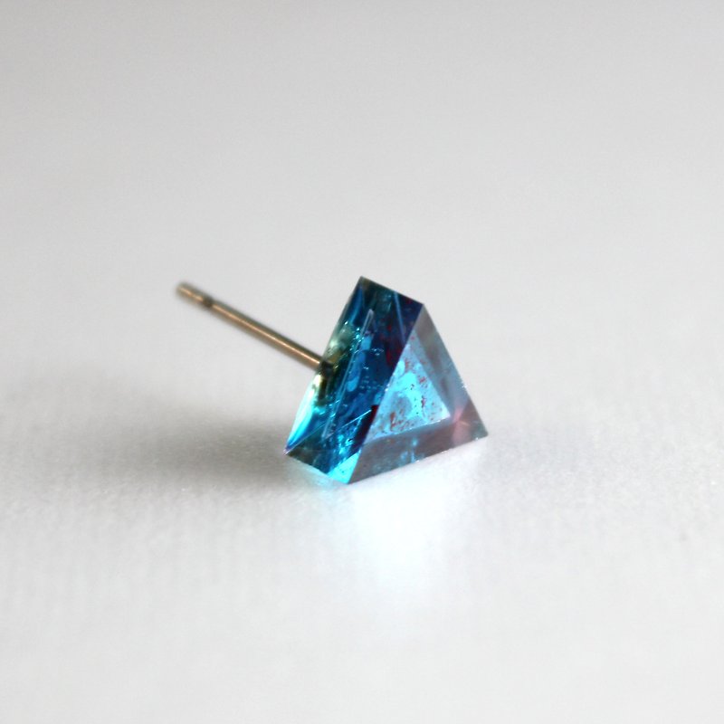 藍色樹脂耳環 / 534 / 三角形 / 歌劇院 Opera House - 單隻 - 耳環/耳夾 - 塑膠 藍色