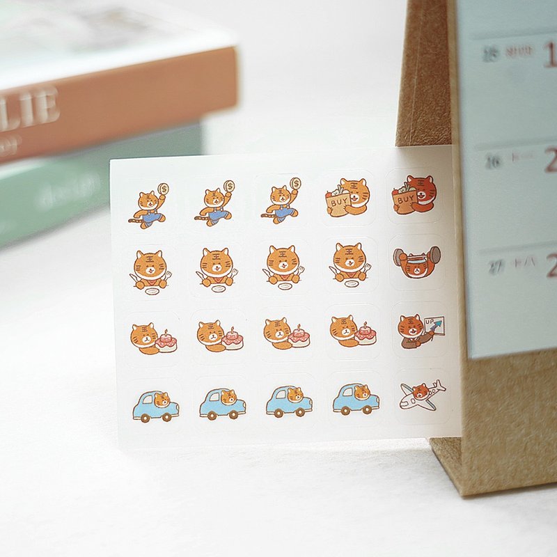 2022桌曆-虎虎生風-超級萌虎-透明桌曆貼紙-標示重要日子 - 貼紙 - 其他材質 白色