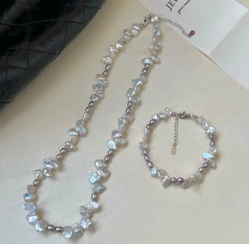 YuanPearl園珍手作 YuanPearl天然巴洛克珍珠墜銀設計款珍珠手鏈baroquepearl