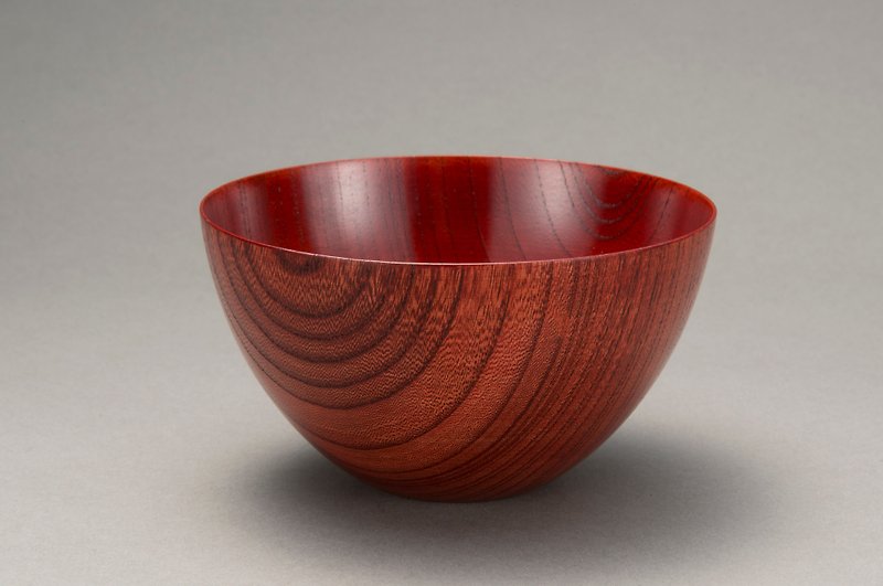 12.0cm Tamayura Bowl Akane - ถ้วยชาม - ไม้ สีแดง