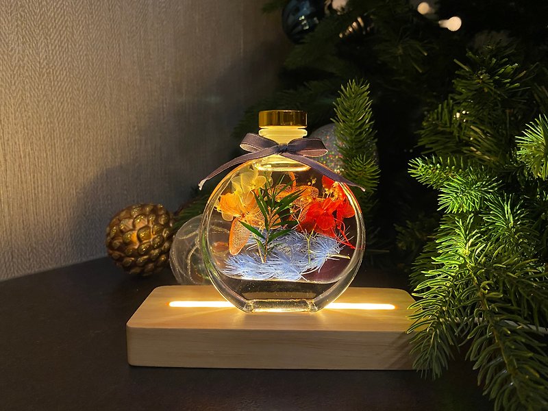 [Graduation/Birthday Gift_Customized] Permanent Flowers/Everlasting Flowers_Floating Vase_Night Light - Dried Flowers & Bouquets - Glass 