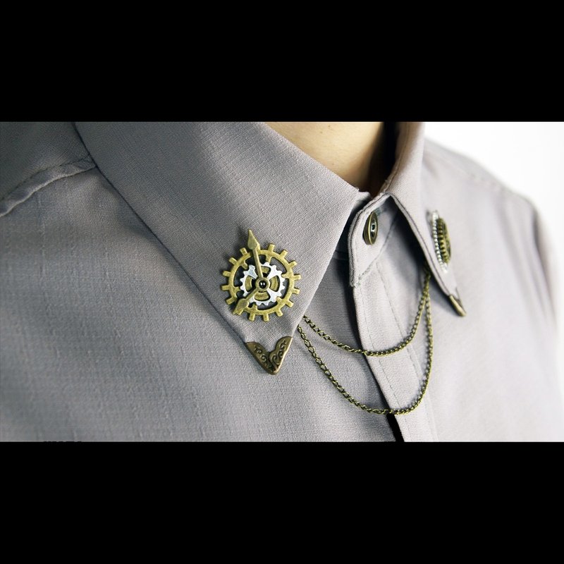 蒸汽朋克  steampunk 齒輪 鏈條 男女襯衫 領針 配飾 - 其他 - 其他金屬 金色