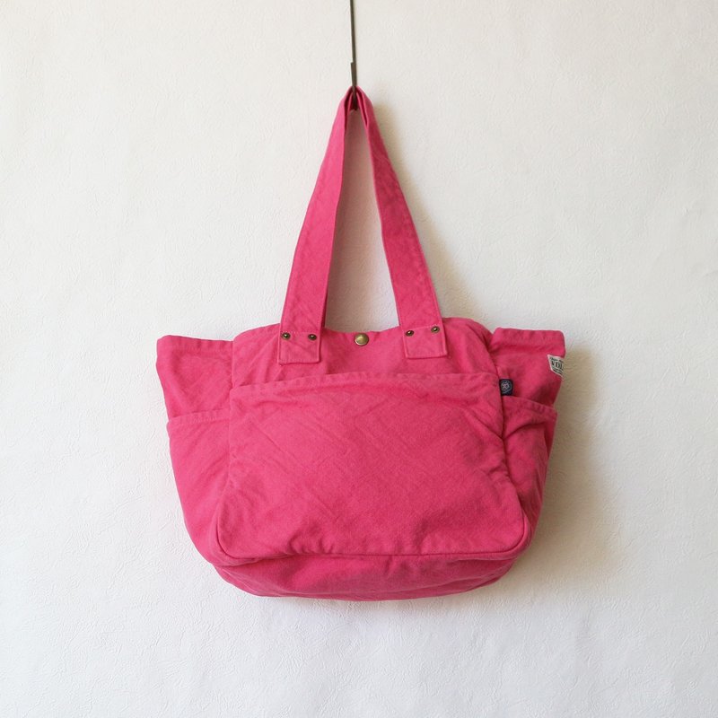 Work Tote Bag S [2024 Spring/Summer Limited Color: Cherry] (VC-3S) - กระเป๋าถือ - ผ้าฝ้าย/ผ้าลินิน สึชมพู