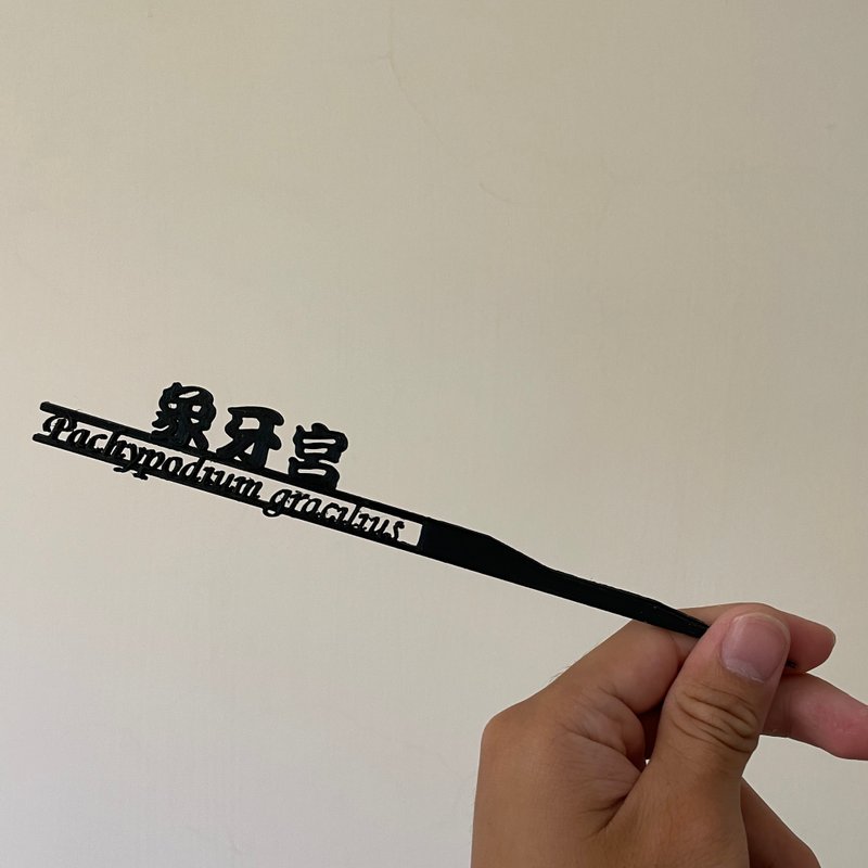 長版 塊根花牌 象牙宮花牌 潮流花牌 3D列印花牌 可客製化文字 - 盆栽/植栽 - 塑膠 黑色