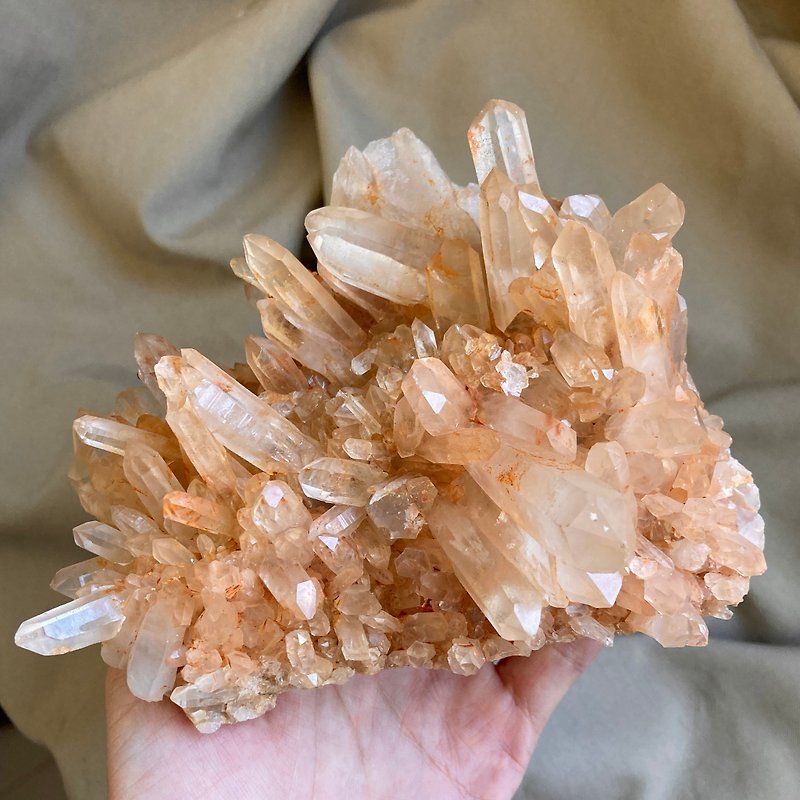 High quality natural l golden ghost crystal cluster ghost laokeng mined yellow volcanic mud pyramid crystal - Items for Display - Other Materials Orange