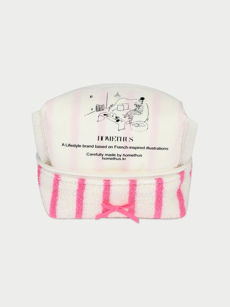 Stripes Terry Pouch (Pink Stripes) - 化妝包/收納袋 - 棉．麻 