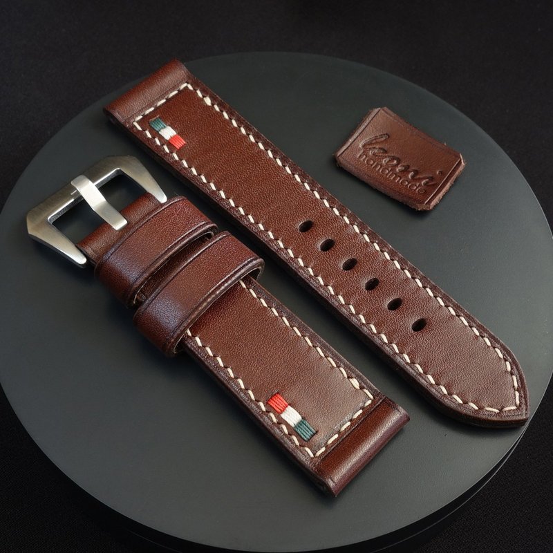 Brown ITA Watch Strap, Panerai PAM style, genuine leather - 錶帶 - 真皮 咖啡色