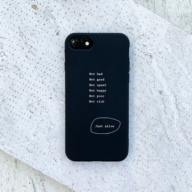 Just alive-iPhone case / black all-inclusive matte soft case - เคส/ซองมือถือ - ยาง สีดำ