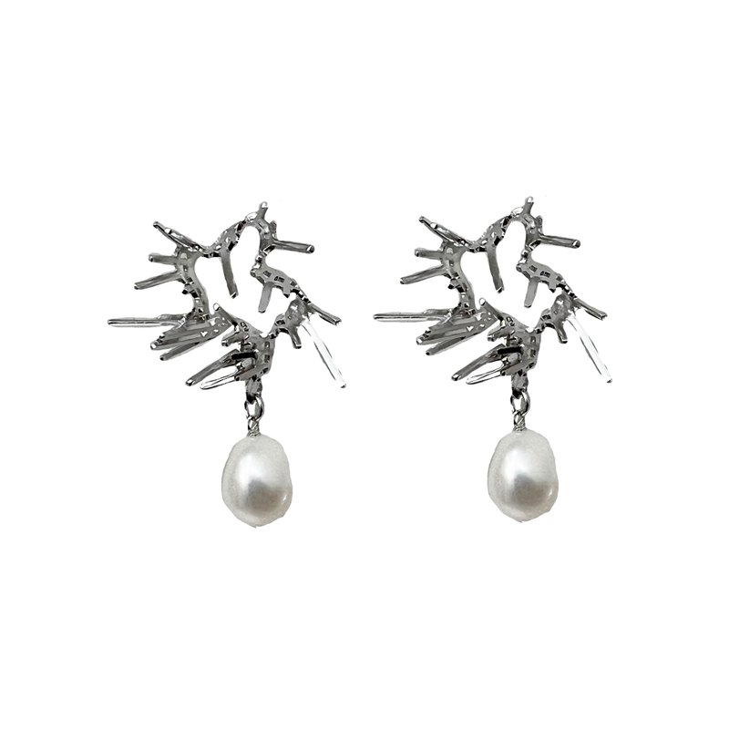 YINFA- Earring SILVER - ต่างหู - ทองแดงทองเหลือง สีเงิน