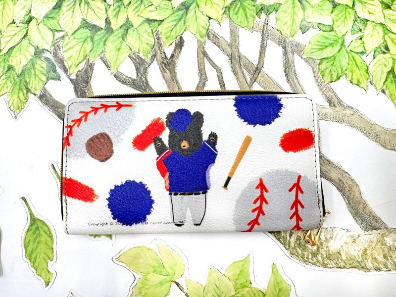 幸福設計棒球熊長夾 - 錢包/皮夾/長短夾 - 人造皮革 藍色