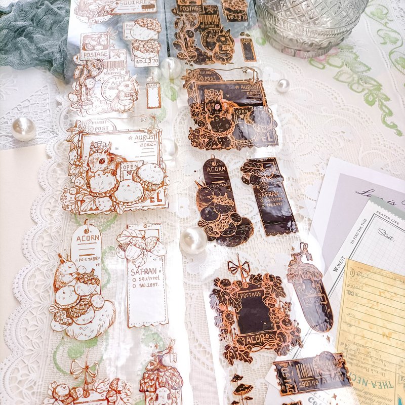 MS0004 松鼠票券 Squirrel Ticket / 紙膠帶 Masking Tap - 紙膠帶/和紙/PET - 塑膠 多色