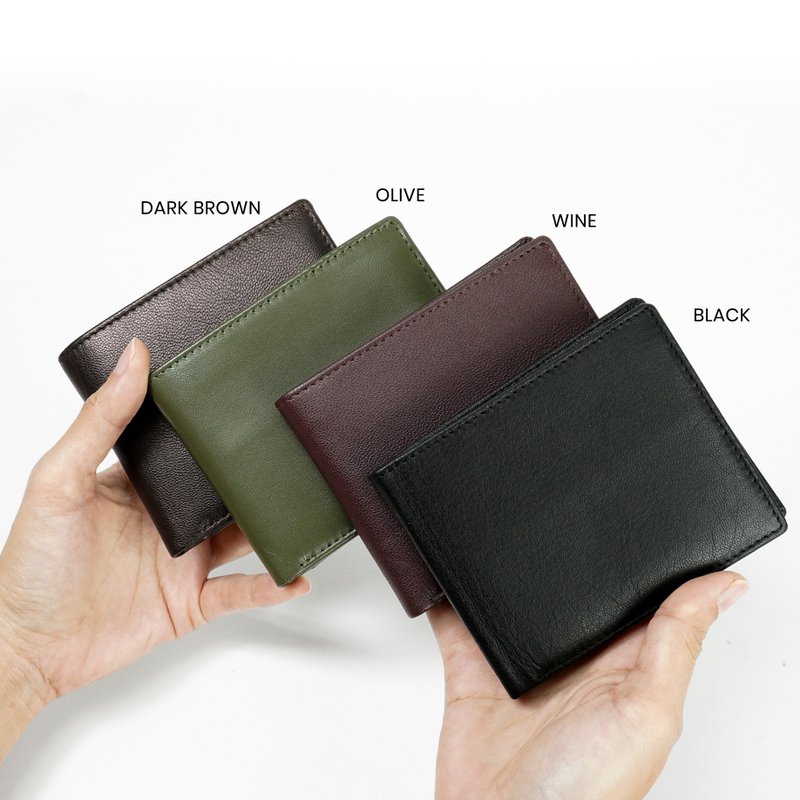 Myra Air Tag Pocket Wallet กระเป๋าสตางค์ใบสั้นพร้อมช่องใส่ Air Tag - กระเป๋าสตางค์ - หนังแท้ 