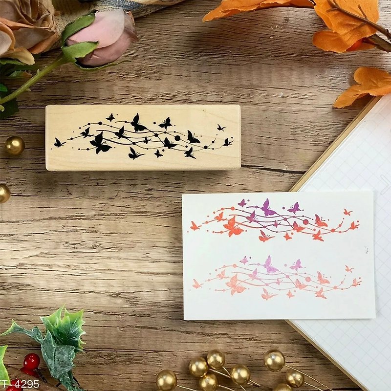 Maple Stamp-Line and Butterfly FT-4295 - ตราปั๊ม/สแตมป์/หมึก - ไม้ 