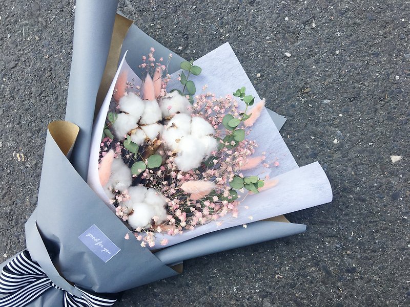 [良い]有名な星空の綿の花のブーケやドライフラワーのブーケ韓国はバレンタインデーの花束包装韓国は両面包装紙XXL）リミテッドをインポート - 観葉植物 - 寄せ植え・花 ピンク